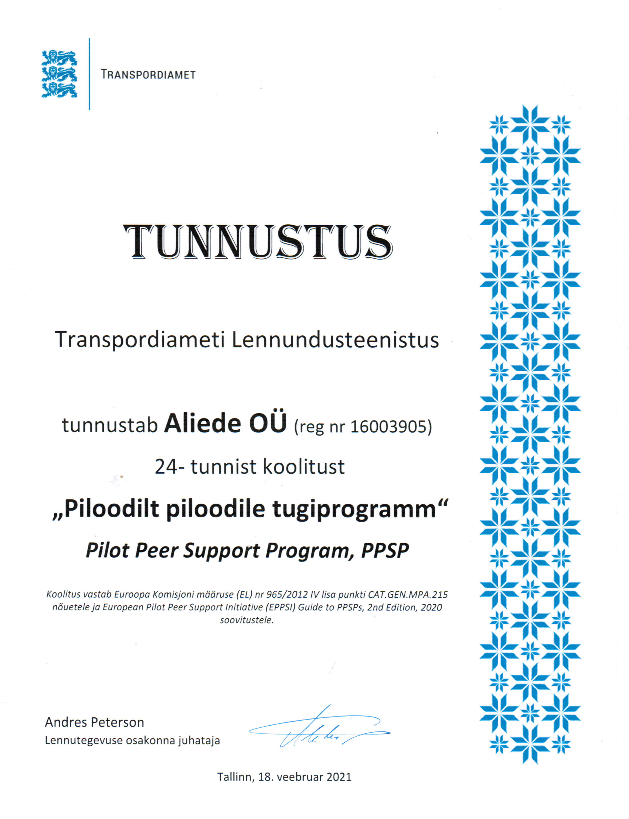 Aliede Tunnustus 2021